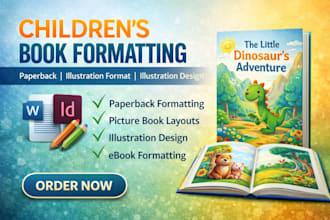 children book formatting, paperback, illustration format, illustration design
