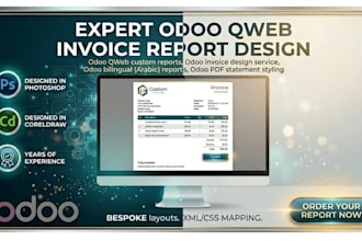 design expert odoo qweb invoice reports for creative service businesses