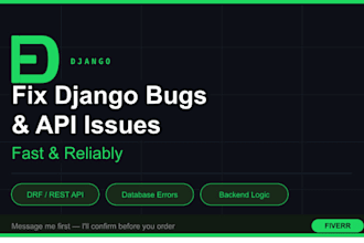 fix django bugs, errors and API issues fast