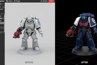 paint, slice your stl into 3mf for bambulab multicolor 3d print