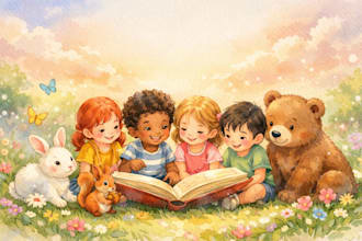 children book illustration kids storybook whimsical watercolor characters