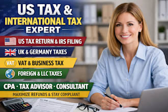 do US tax return, irs filing, vat, UK, germany tax, CPA tax preparation
