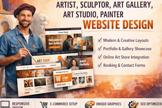 design artist, painter, sculptor, artist portfolio, gallery website