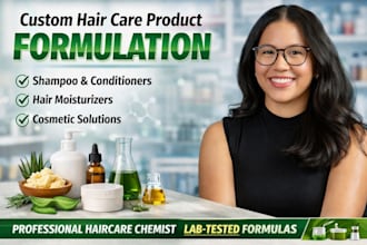 formulate custom hair care, hair moisturizers, shampoo solution product formula