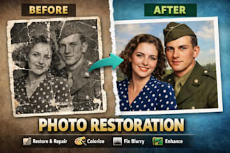 restore old photos, repair damaged images, colorize and enhance photo quality