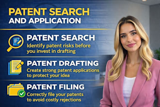 patent search, drafting and filing in US, UK, eu and wipo