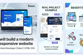 build a modern responsive frontend website using react