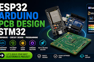 do esp32, arduino, pcb design, stm32 and firmware development, kicad design