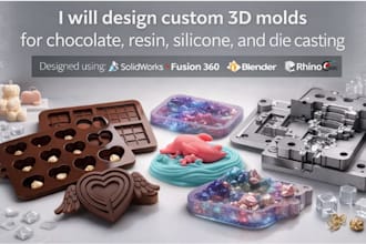 design custom 3d molds for chocolate, resin, silicone, and die casting