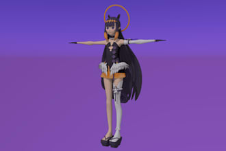 custom mmd model, anime 3d model, pmx editor, vrchat, rigging,vroip,cc4 ,clo3d