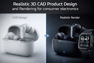 design realistic 3d cad product design and rendering for consumer electronics
