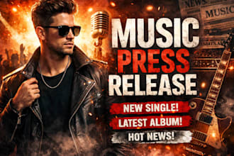 write music press release submit music release UK USA music PR distribution