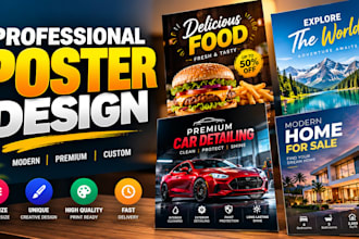 design a professional and eye catching custom poster