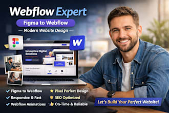 design or redesign modern website website, figma to webflow, webflow animation