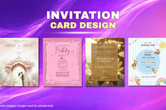 unique invitation cards for birthdays, weddings or any event