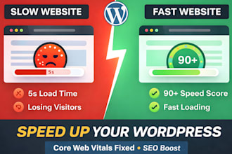 speed up wordpress website, fix core web vitals, improve SEO