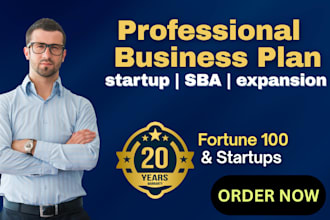 write a business plan with a financial plan for startups, business plan writer