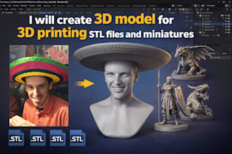 design high quality 3d printable stl models for 3d printing