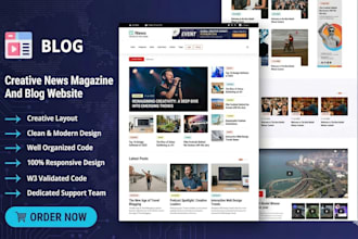 create a wordpress news website, automated blog website