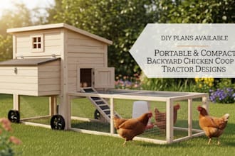design portable and compact backyard chicken coops and tractor diy plans