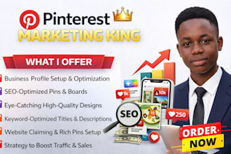 grow your social media traffic with pinterest marketing, SEO and pins