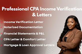 provide CPA income verification letter for mortgage and loan