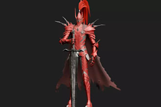 blender 3d stylized character,anime model,knight armour,vr avatar,metahuman,glb