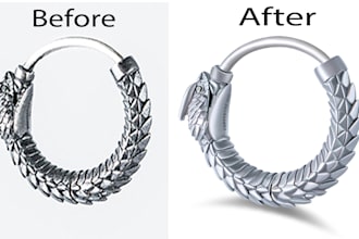 high end jewelry photo retouch and ecommerce photo editing