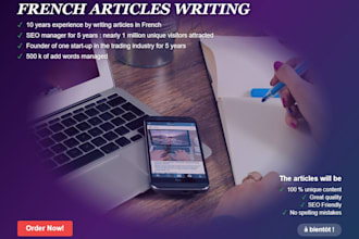 write SEO optimized blog articles in french