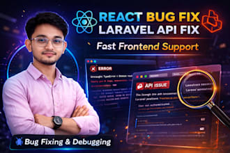 do react and laravel bug fixing, frontend customization and API fixes
