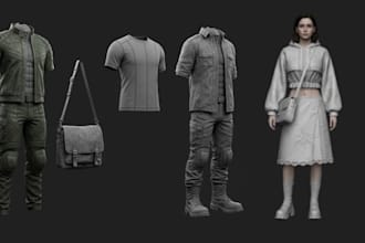 model high quality 3d clothing mesh for second life design garment with textures