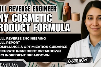 reverse engineer any cosmetic, perfume, skincare, hair care, cleaning products