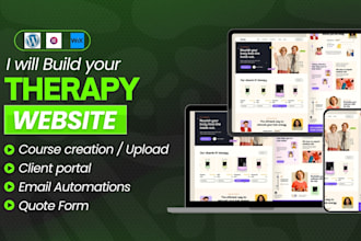 design therapy website or counseling website with booking