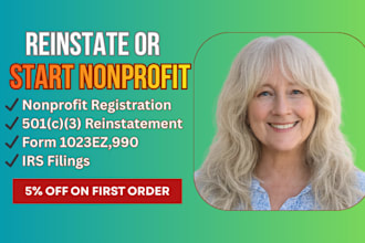 register nonprofit, reinstate 501c3, file 1023ez, form 990, bylaws in 24 hours
