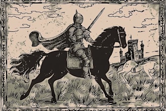 make a medieval woodcut style illustration