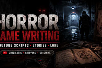 write cinematic gripping youtube horror video game stories scripts and lore