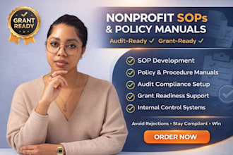 nonprofit sops and  policy manuals, audit ready for grants
