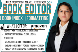 prepare book index business finance marketing back of the book index, glossary
