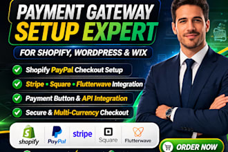 shopify paypal checkout strip square flutterwave  payment button API integration