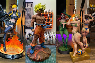 3d print and paint custom anime figure, action figure, superhero miniature stl