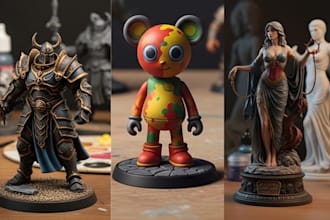 sculpt print and paint 3d miniature 3d figurine statues tabletop dnd 3d printing
