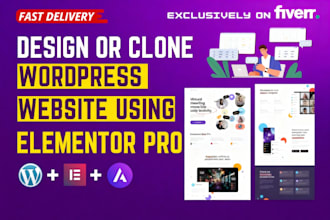 build wordpress website design, elementor or divi wordpress website development