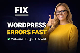 fix wordpress errors, bugs, malware and hacked website fast