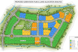 prepare real estate plot subdivision plan, land allocation analysis