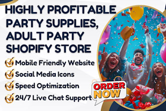 design party supplies shopify stores adult party event decor fireworks website