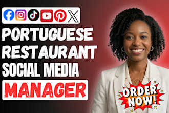 restaurant social media manager portuguese recipes instagram marketing tiktok