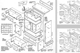 do 3d wood working plan, 2d cad drafting and wardrobe