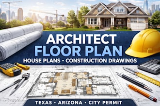 architect floor plan house plans construction drawings texas arizona city permit