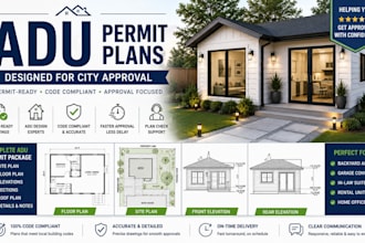 city permit blueprint architect adu garage deck shed mep