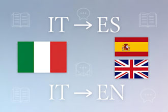 translate your book from italian to spanish and english
